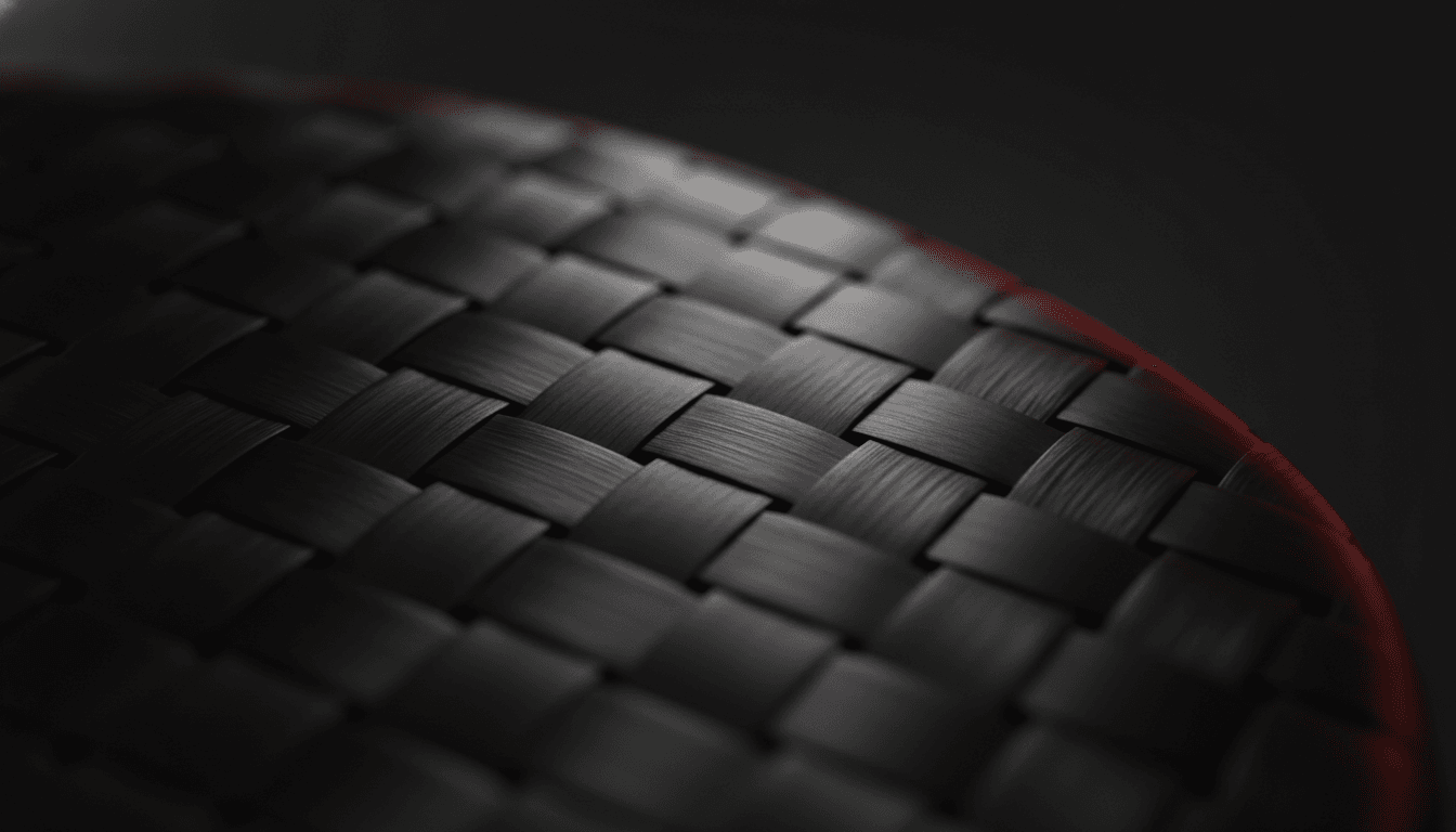 Macro close-up of 12K unidirectional carbon fiber weave texture